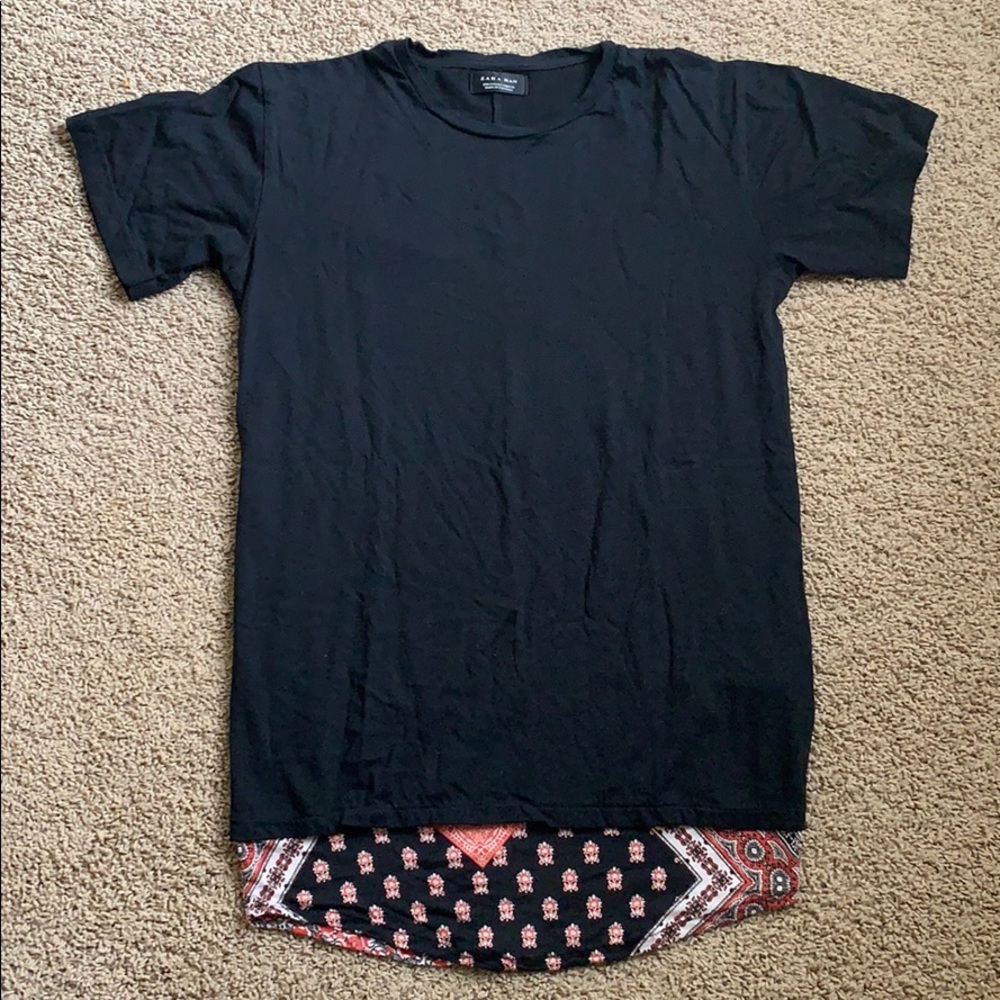 Zara Black Bandana T Shirt